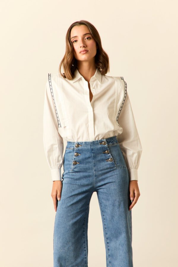 Jeans cropped marine azul - Image 4