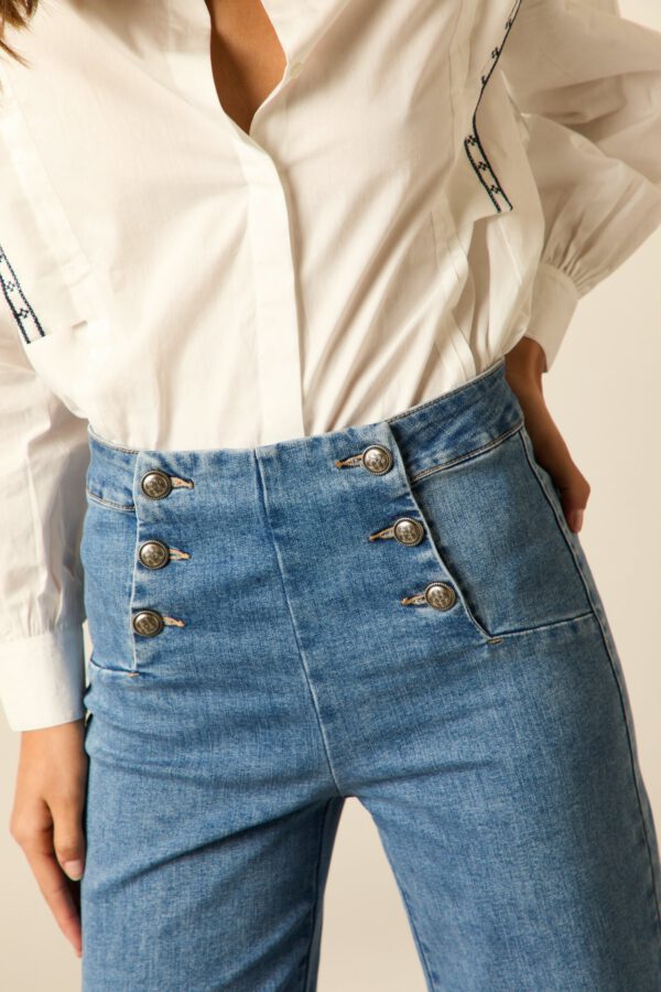 Jeans cropped marine azul - Image 5