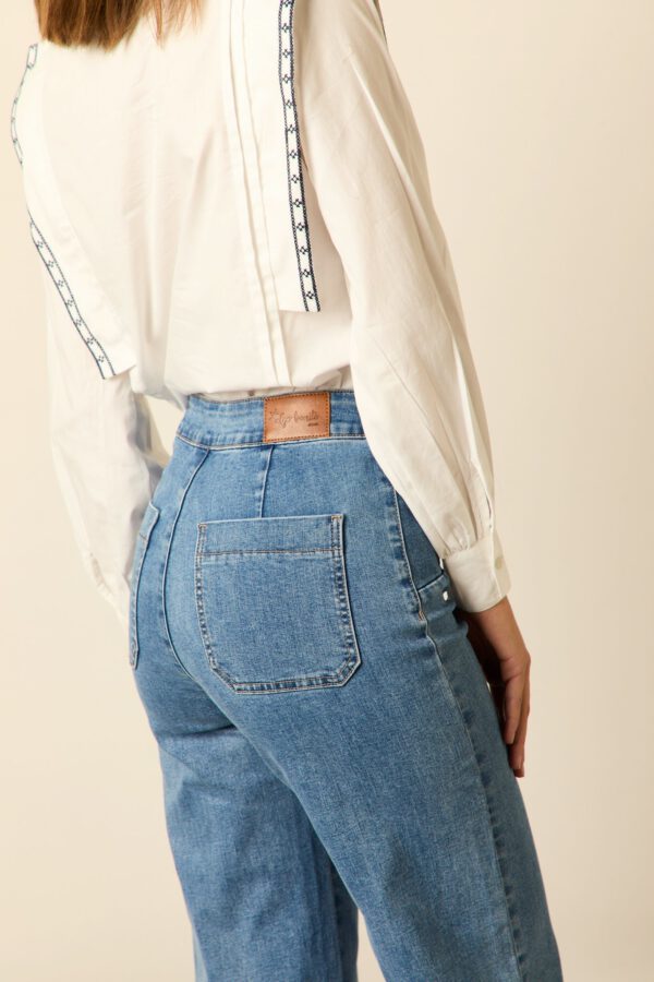 Jeans cropped marine azul - Image 6