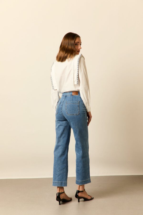 Jeans cropped marine azul - Image 7