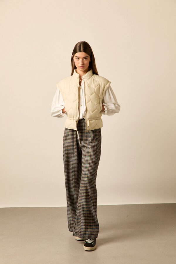 Chaleco plumas Beige - Image 4