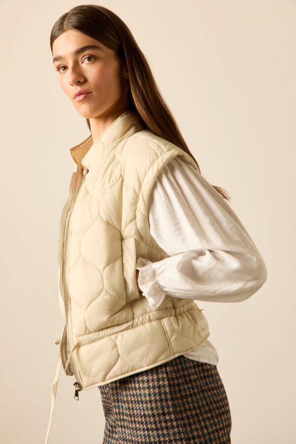 Chaleco plumas Beige - Image 6