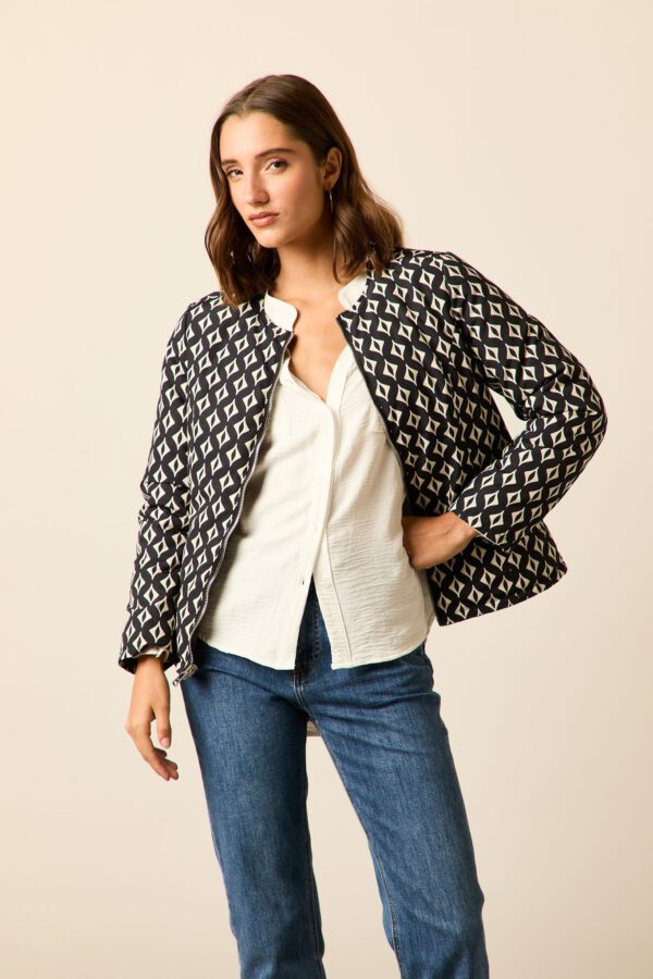 Cazadora estampada reversible azul marino - Image 4