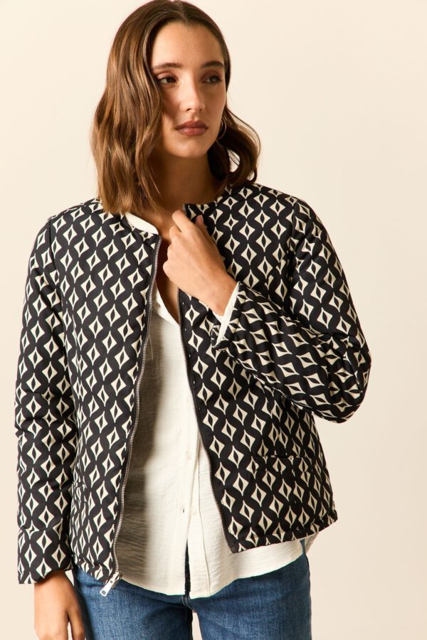 Cazadora estampada reversible azul marino - Image 5