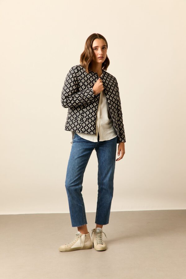 Cazadora estampada reversible azul marino - Image 3