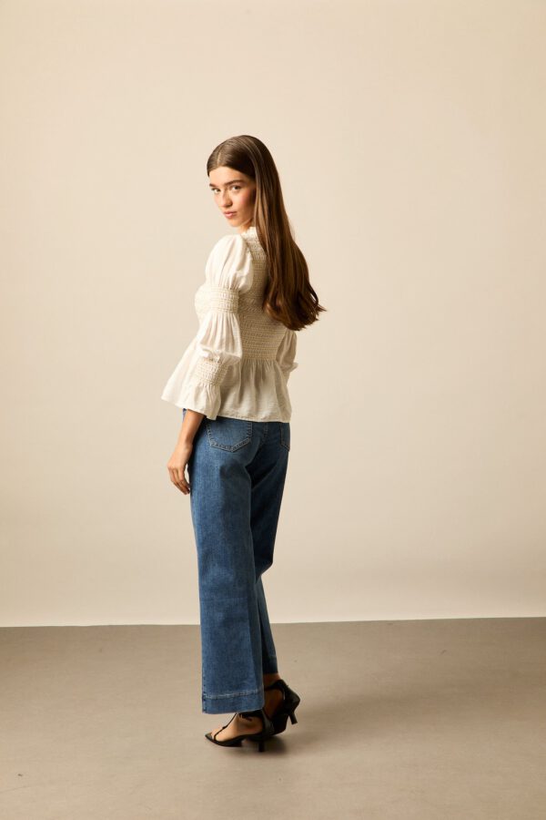 Jeans corte evasé azul medio - Image 3