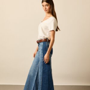 Jeans anchos bicolor