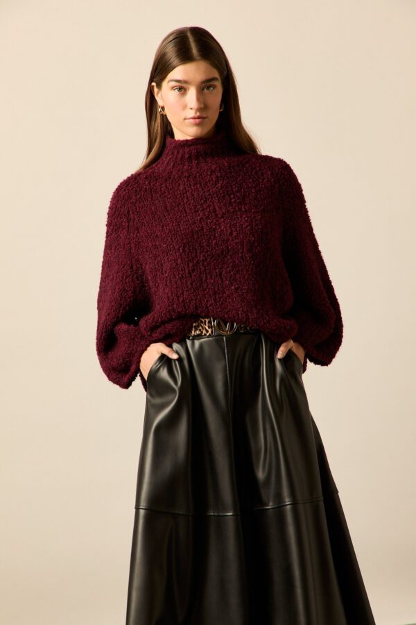 Falda midi polipiel negro - Image 5