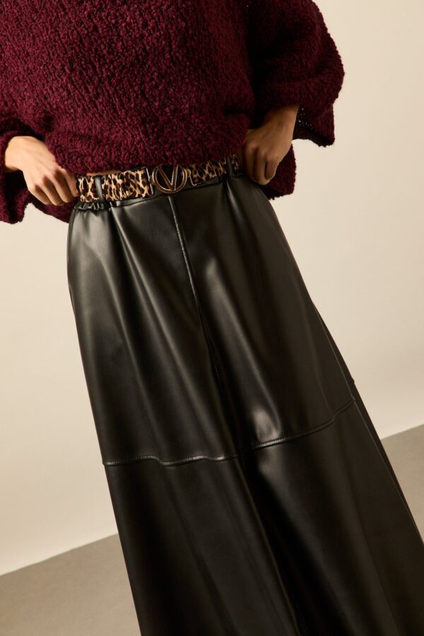 Falda midi polipiel negro - Image 6