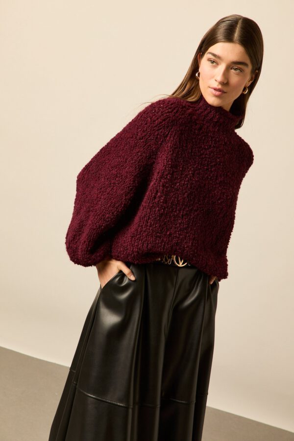 Falda midi polipiel negro - Image 3