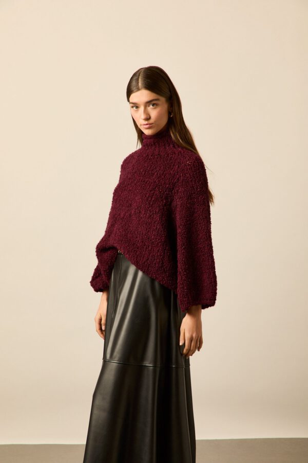 Falda midi polipiel negro - Image 4