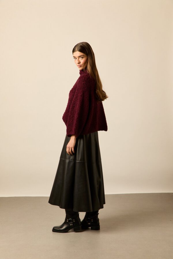 Falda midi polipiel negro - Image 8