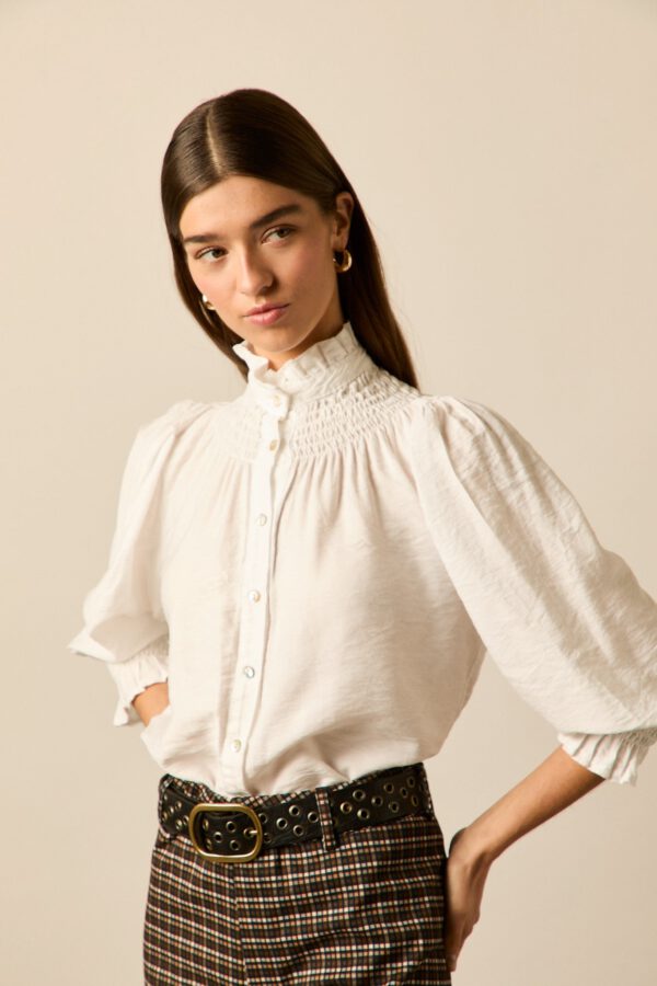 Blusa cuello volantes blanca - Image 5