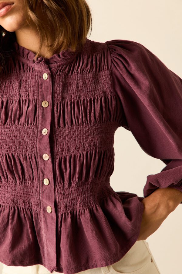 Blusa micropana fruncida vino - Image 5